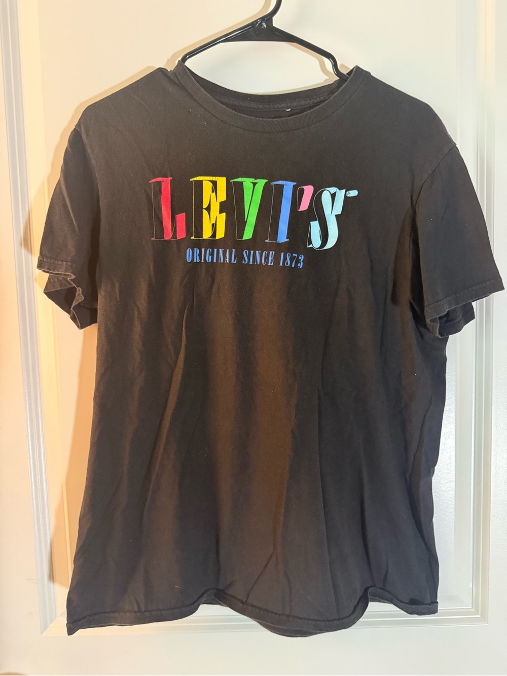 Levi's Black Tee with Rainbow Logo